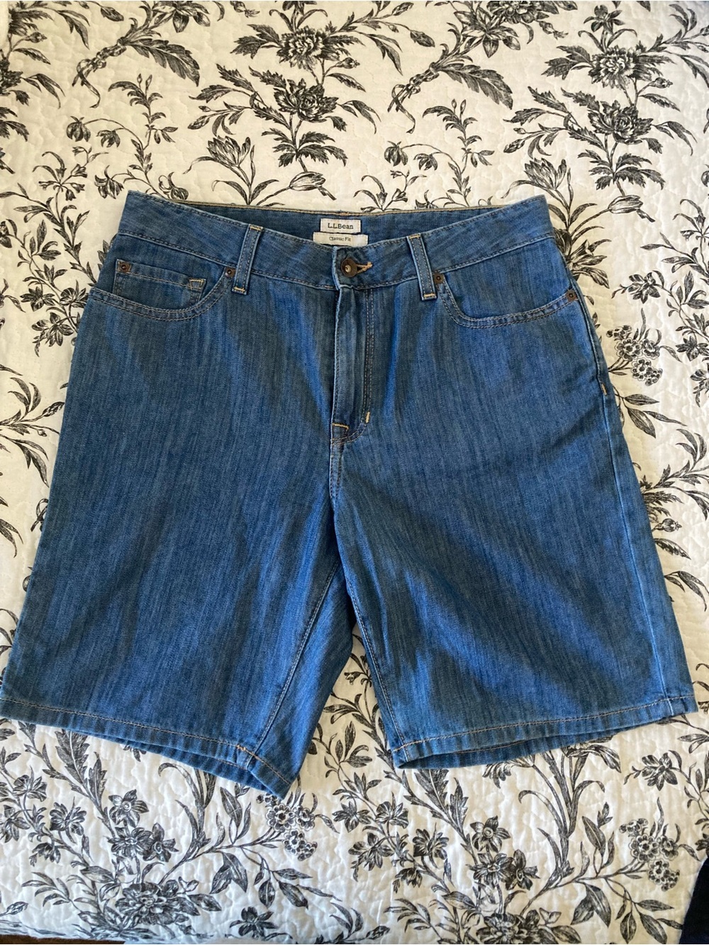 L.L. Bean Blue Denim Relaxed-Fit Shorts